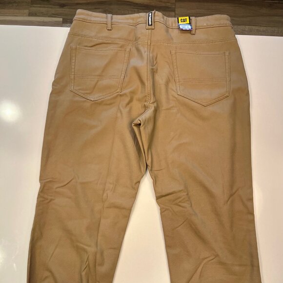 CAT Caterpillar Fleece-Lined Canvas Pants, 40x29, Brown, NWT - Picture 4 of 6